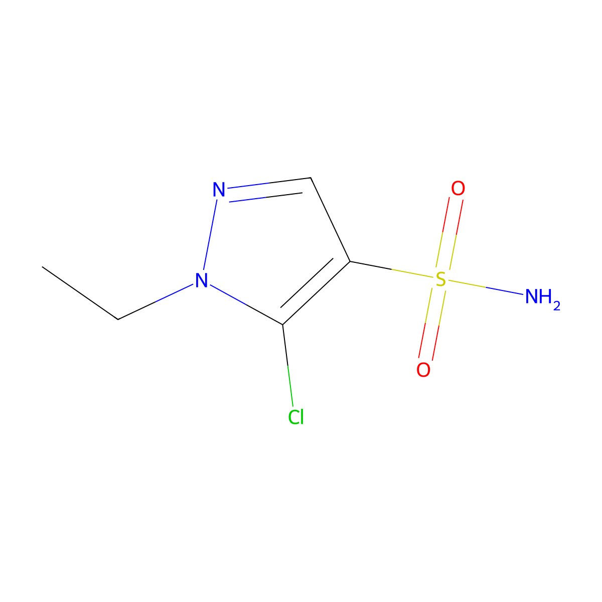 5-Chloro-1-ethyl-1H-pyrazole-4-sulfonamide molecular structure, CAS 2229401-78-7
