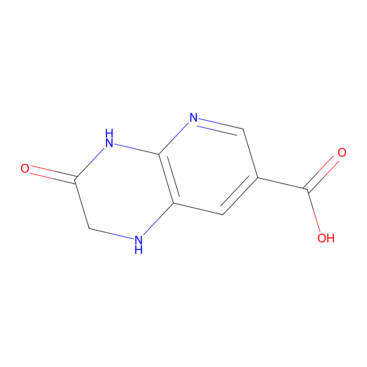 3-oxo-1H,2H,3H,4H-pyrido(2,3-b)pyrazine-7-carboxylic acid molecular structure, CAS 2229401-89-0