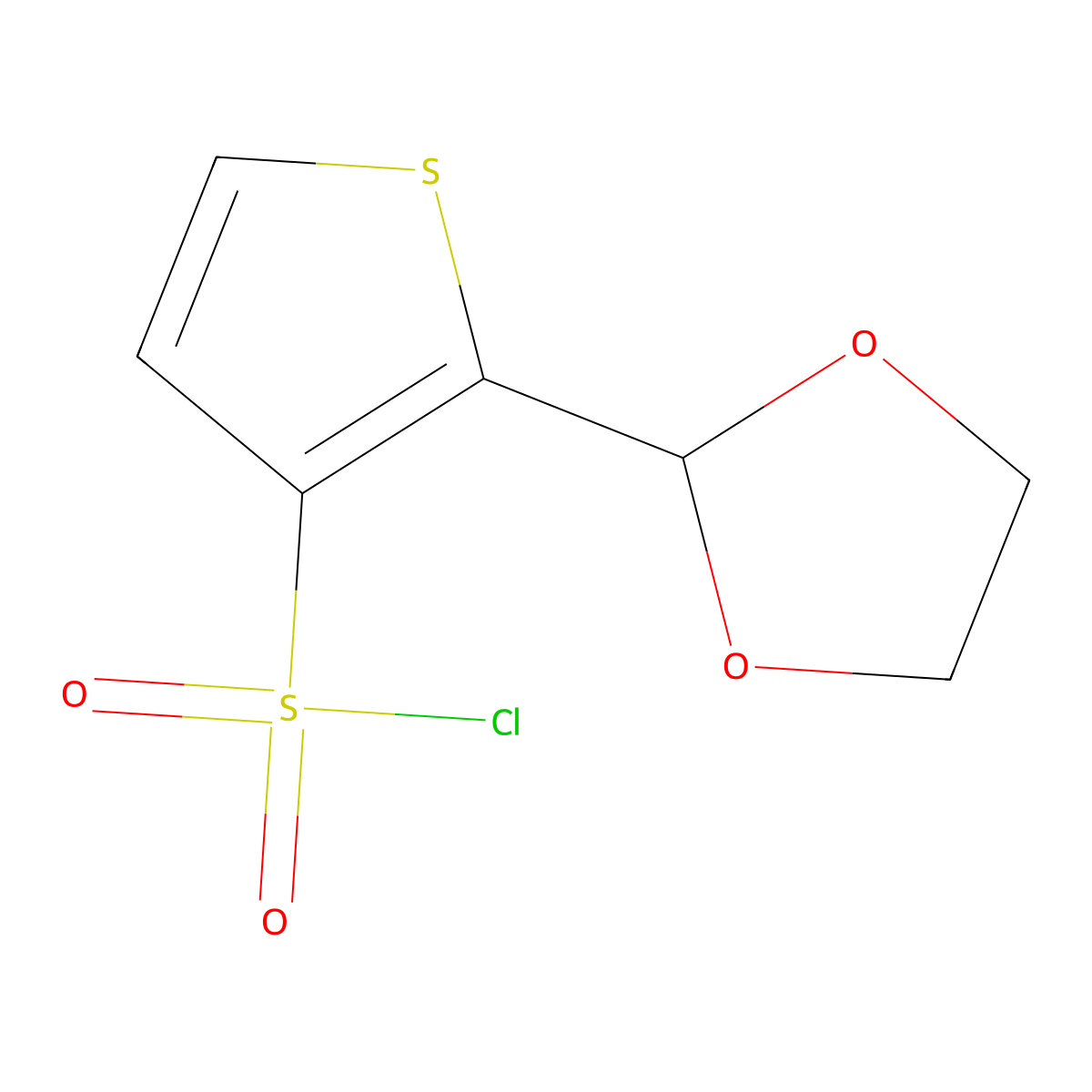 2-(1,3-Dioxolan-2-yl)thiophene-3-sulfonyl chloride molecular structure, CAS 2229402-16-6