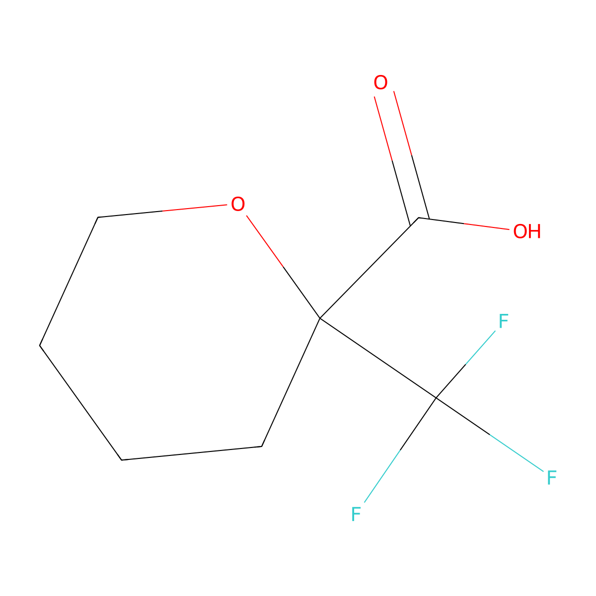 2-(Trifluoromethyl)oxane-2-carboxylic acid molecular structure, CAS 2229402-19-9