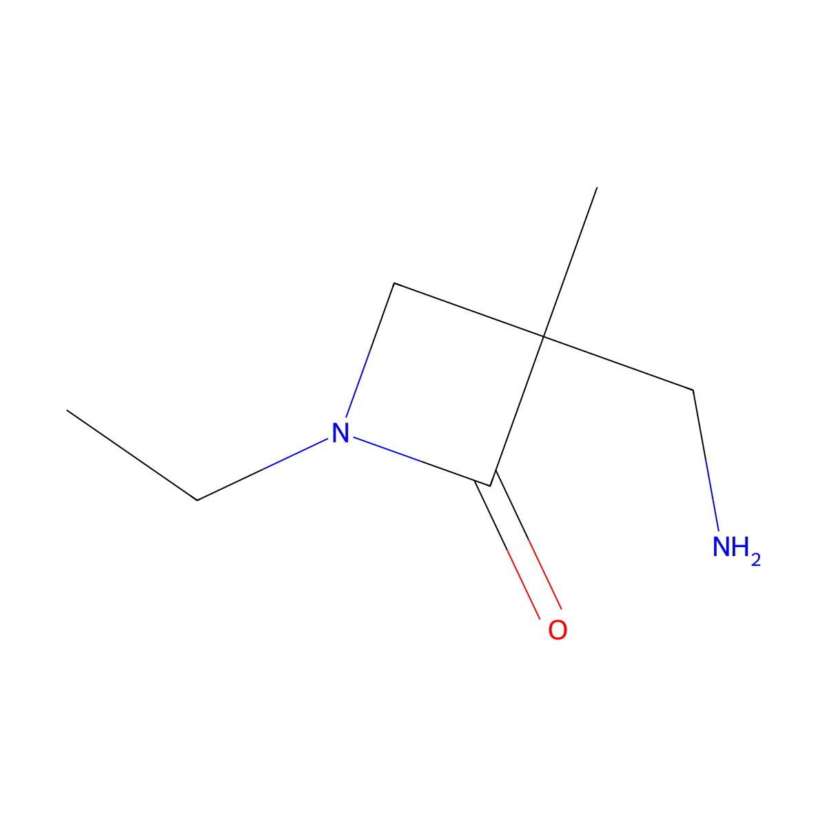 3-(Aminomethyl)-1-ethyl-3-methylazetidin-2-one molecular structure, CAS 2229402-27-9