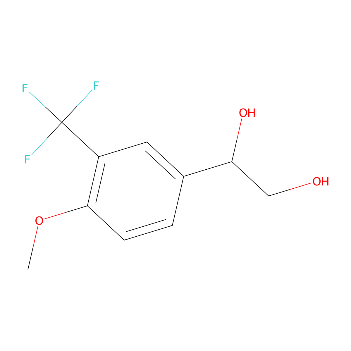 1-[4-Methoxy-3-(trifluoromethyl)phenyl]ethane-1,2-diol molecular structure, CAS 2229404-69-5