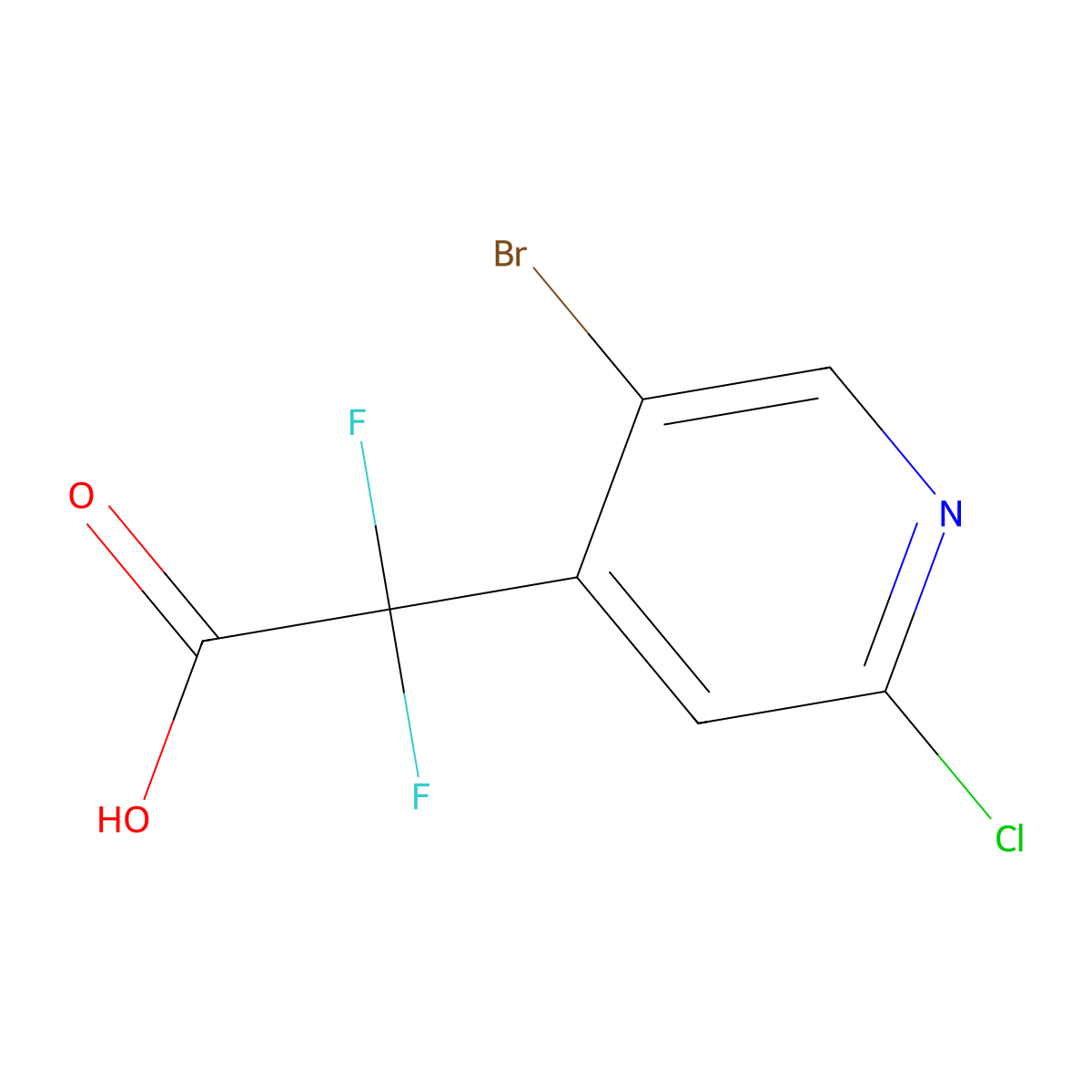 2-(5-Bromo-2-chloropyridin-4-yl)-2,2-difluoroacetic acid molecular structure, CAS 2229406-89-5