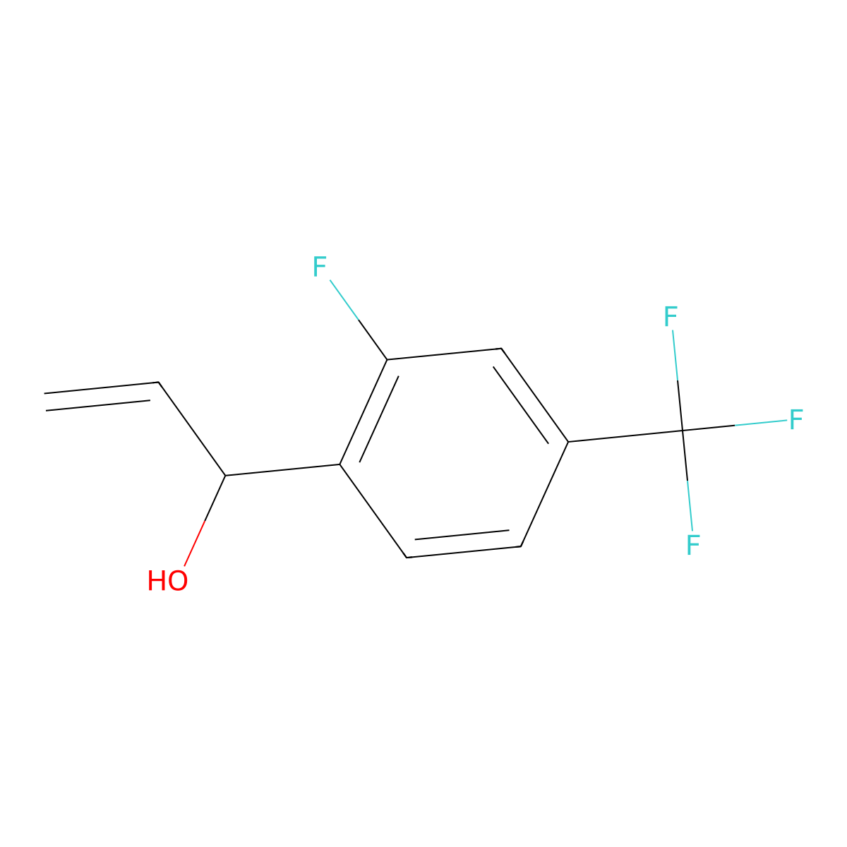 1-[2-Fluoro-4-(trifluoromethyl)phenyl]prop-2-en-1-ol molecular structure, CAS 2229407-29-6