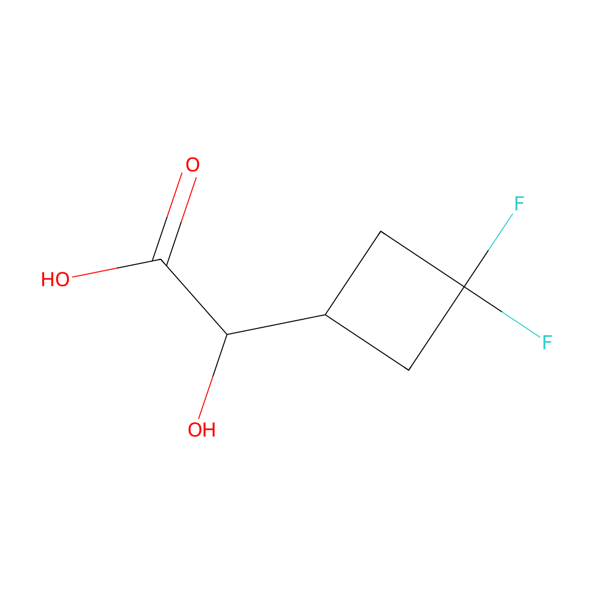 2-(3,3-Difluorocyclobutyl)-2-hydroxyacetic acid molecular structure, CAS 2229407-66-1