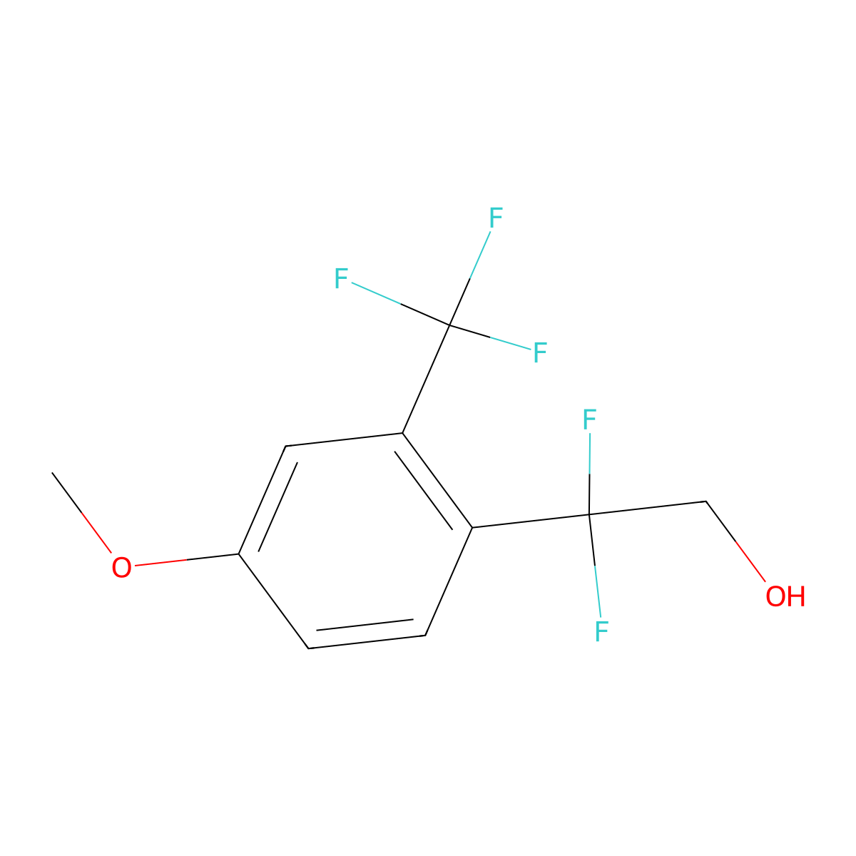 2,2-Difluoro-2-[4-methoxy-2-(trifluoromethyl)phenyl]ethan-1-ol molecular structure, CAS 2229409-05-4