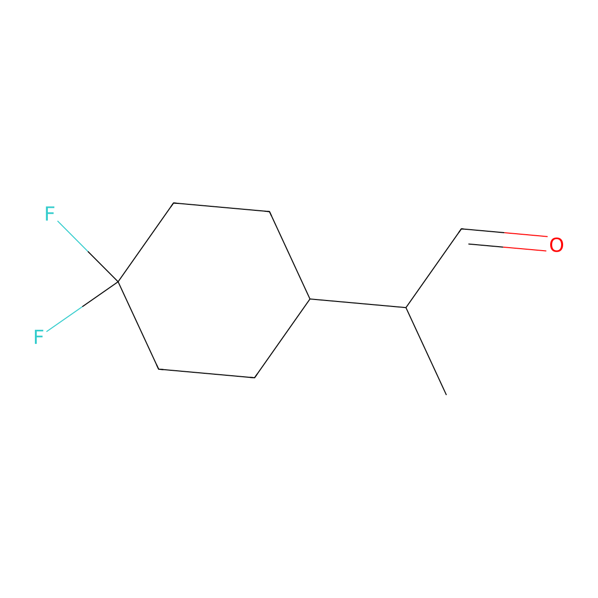 2-(4,4-Difluorocyclohexyl)propanal molecular structure, CAS 2229409-67-8