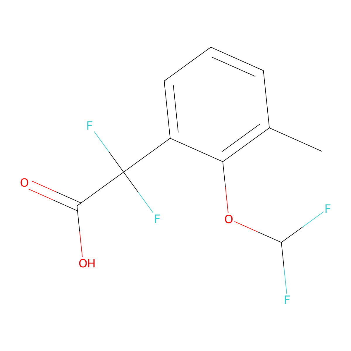 2-[2-(Difluoromethoxy)-3-methylphenyl]-2,2-difluoroacetic acid molecular structure, CAS 2229410-02-8
