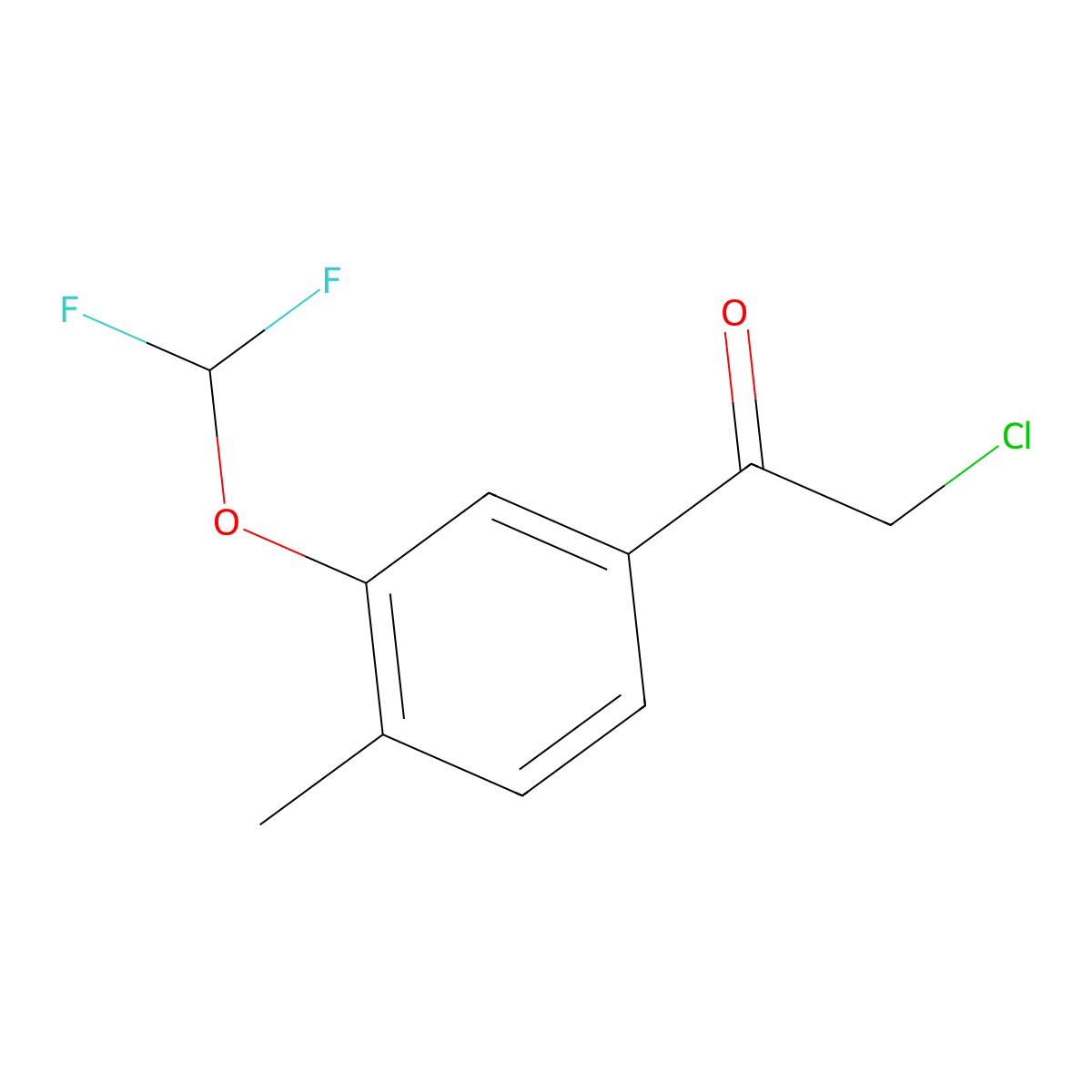 2-Chloro-1-[3-(difluoromethoxy)-4-methylphenyl]ethan-1-one molecular structure, CAS 2229413-91-4