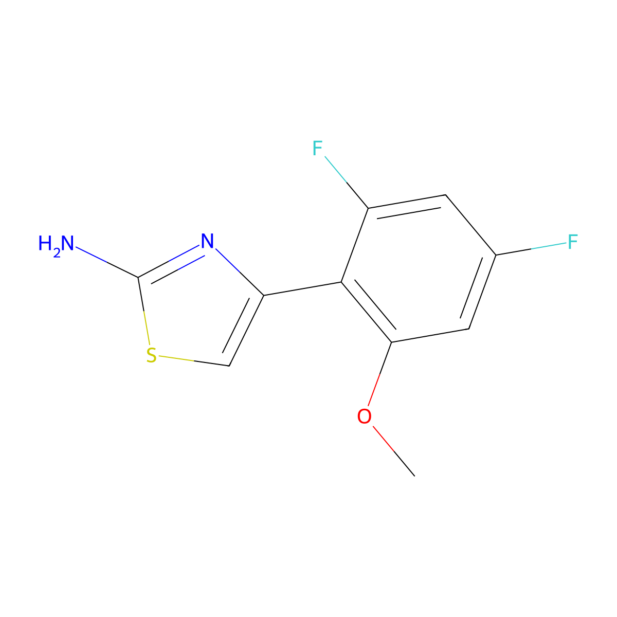 4-(2,4-Difluoro-6-methoxyphenyl)-1,3-thiazol-2-amine molecular structure, CAS 2229415-29-4