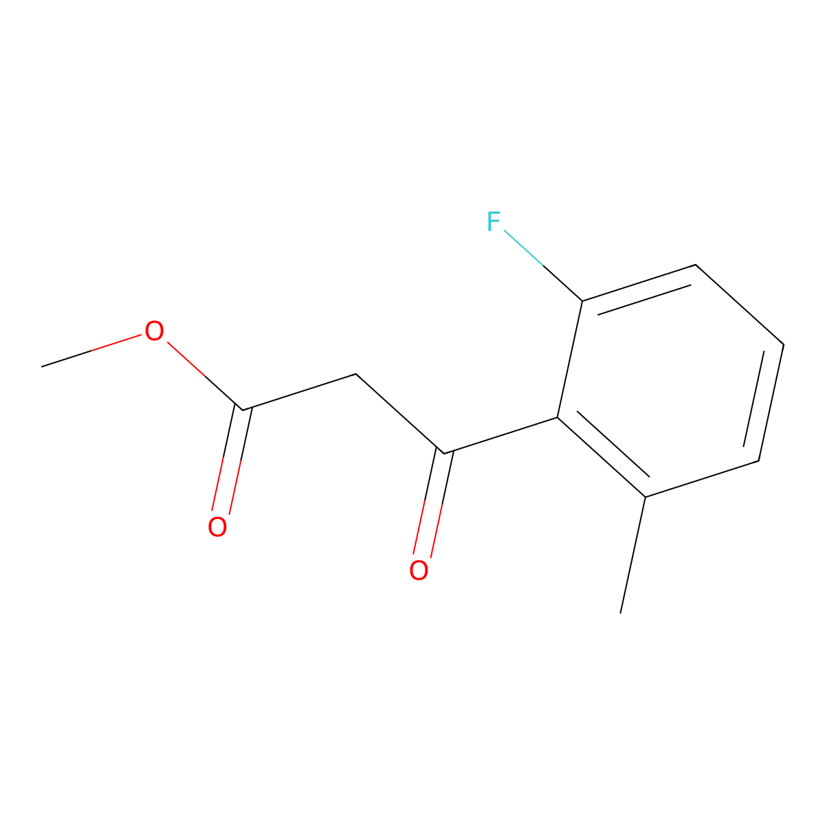 Methyl 3-(2-fluoro-6-methylphenyl)-3-oxopropanoate molecular structure, CAS 2229415-86-3