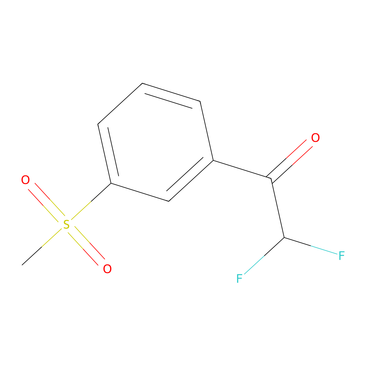 2,2-Difluoro-1-(3-methanesulfonylphenyl)ethan-1-one molecular structure, CAS 2229417-12-1