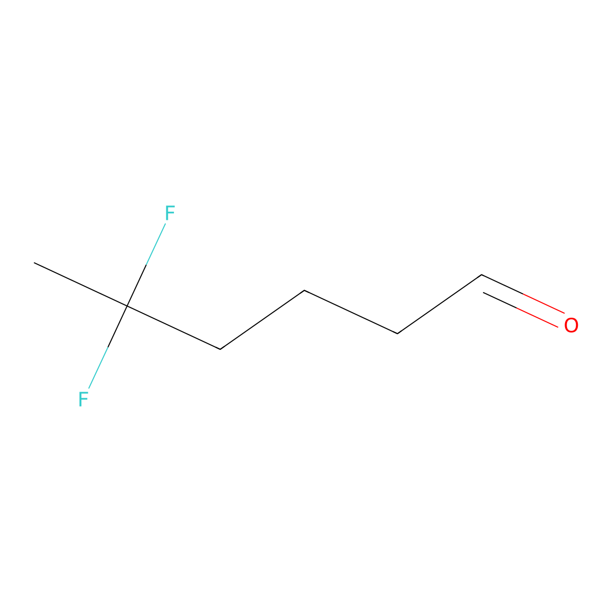 5,5-Difluorohexanal molecular structure, CAS 2229418-01-1