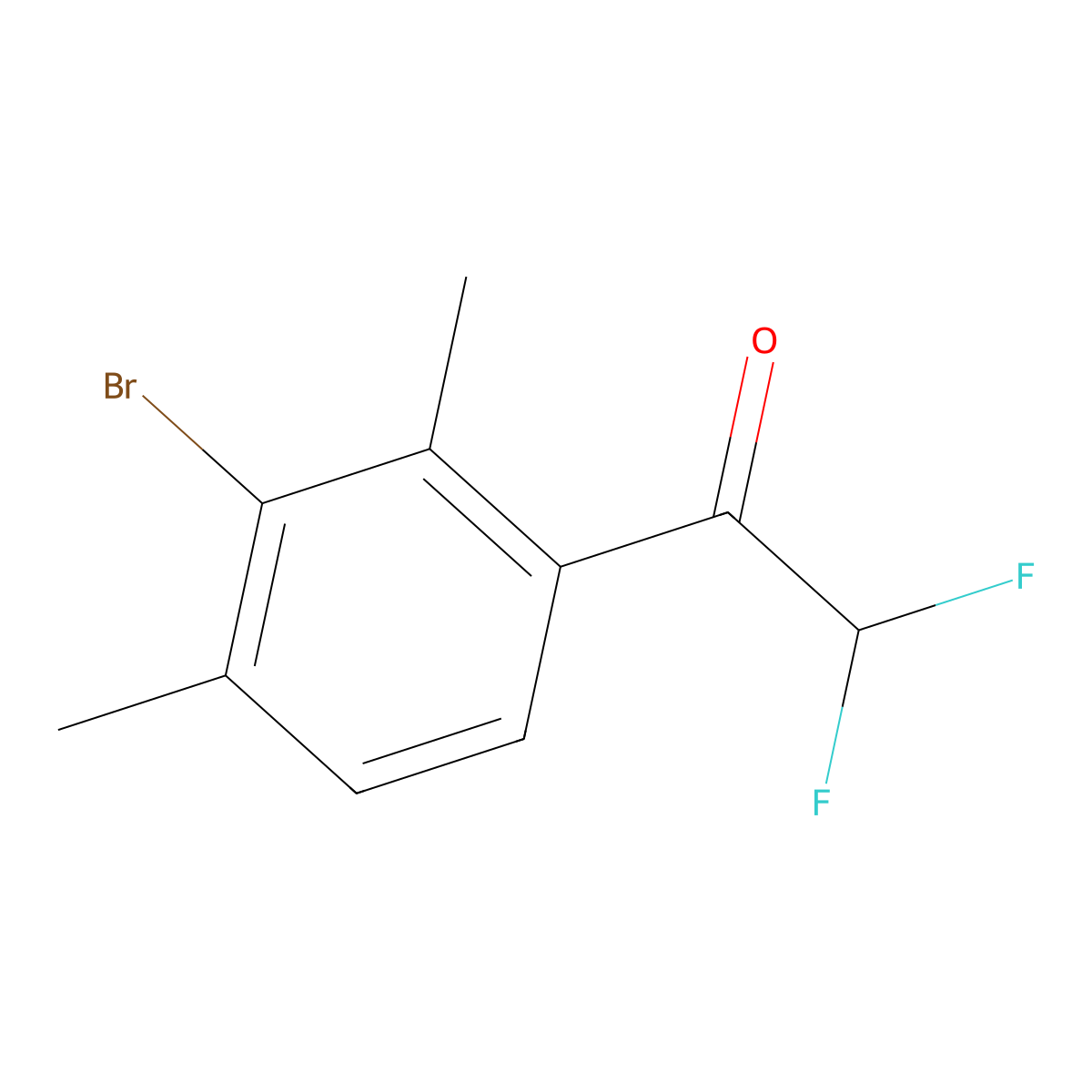 1-(3-Bromo-2,4-dimethylphenyl)-2,2-difluoroethan-1-one molecular structure, CAS 2229420-15-7