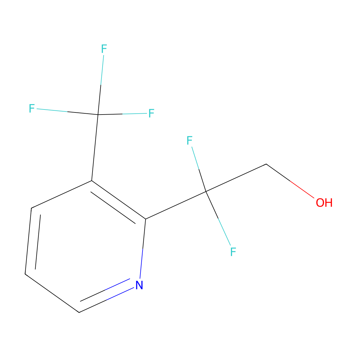 2,2-Difluoro-2-[3-(trifluoromethyl)pyridin-2-yl]ethan-1-ol molecular structure, CAS 2229420-36-2