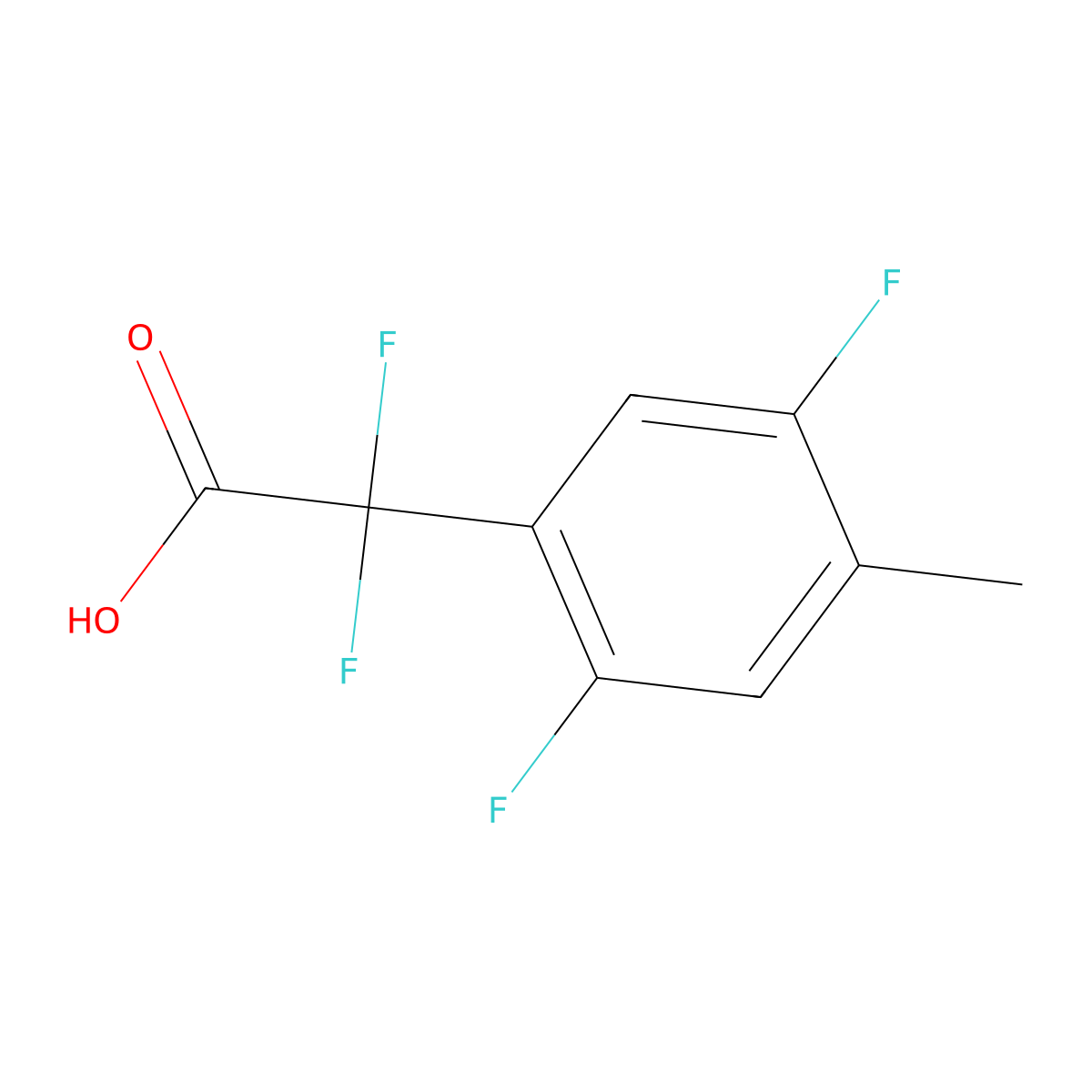 2-(2,5-Difluoro-4-methylphenyl)-2,2-difluoroacetic acid molecular structure, CAS 2229421-78-5