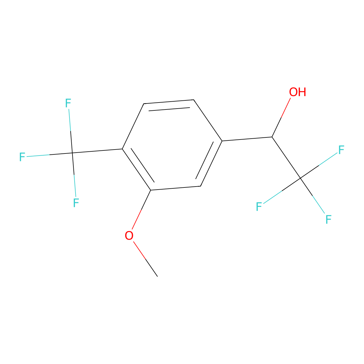 2,2,2-Trifluoro-1-[3-methoxy-4-(trifluoromethyl)phenyl]ethan-1-ol molecular structure, CAS 2229422-55-1
