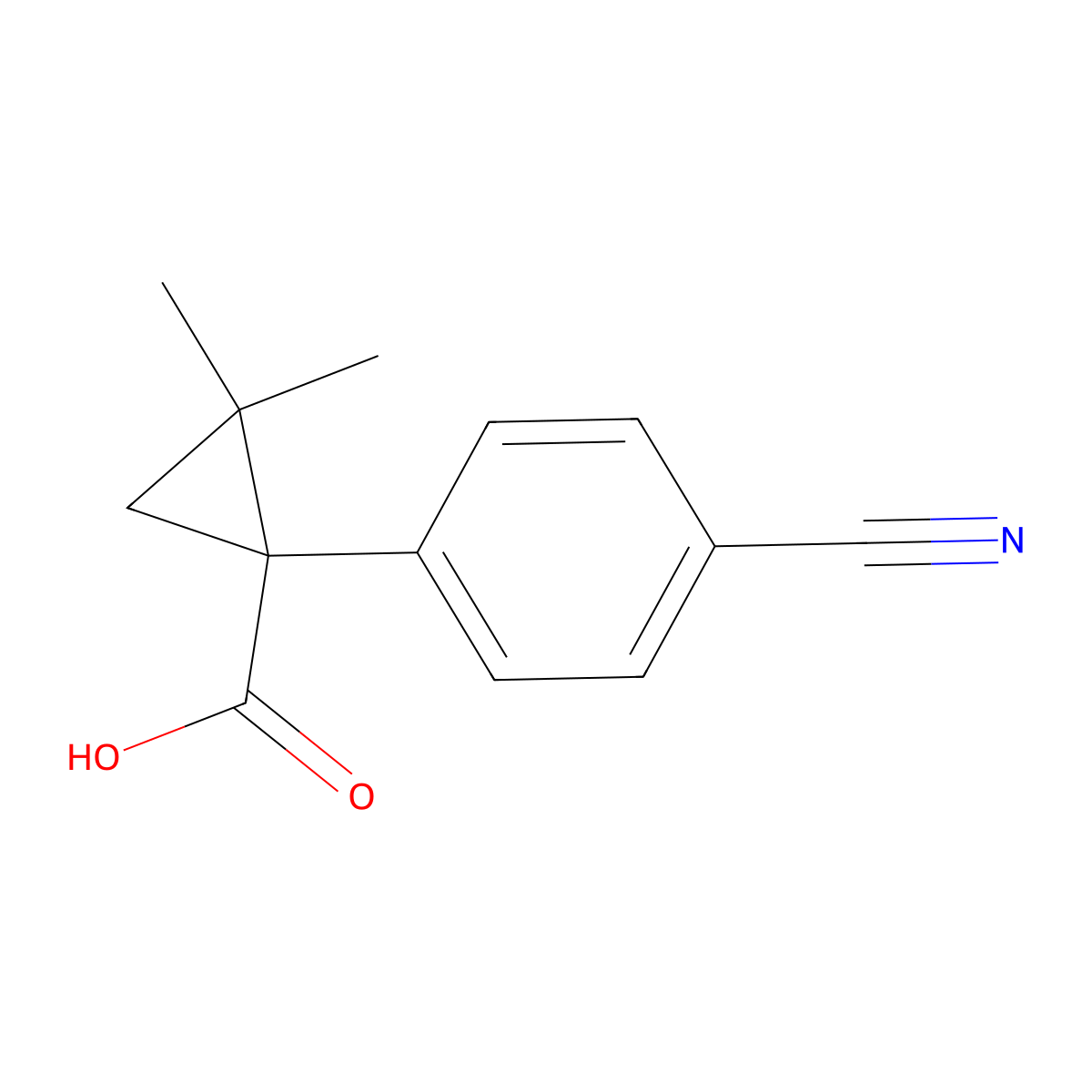 1-(4-Cyanophenyl)-2,2-dimethylcyclopropane-1-carboxylic acid molecular structure, CAS 2229426-02-0