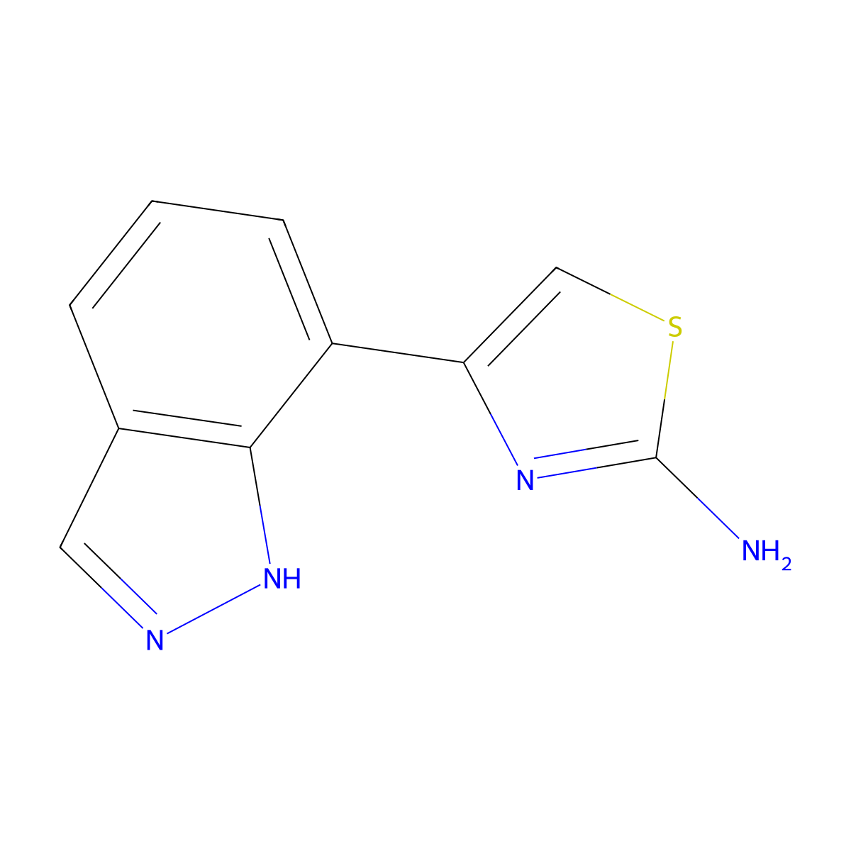 4-(1H-indazol-7-yl)-1,3-thiazol-2-amine molecular structure, CAS 2229427-38-5