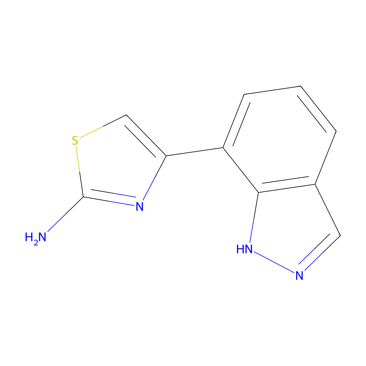 4-(1H-indazol-7-yl)-1,3-thiazol-2-amine molecular structure, CAS 2229427-38-5