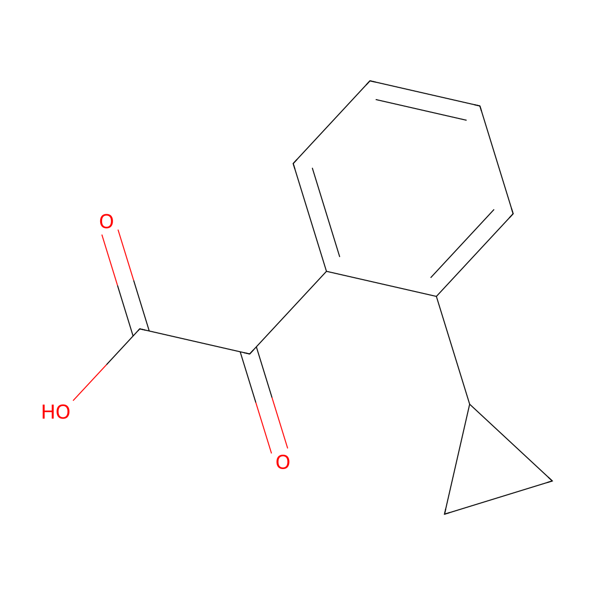 2-(2-Cyclopropylphenyl)-2-oxoacetic acid molecular structure, CAS 2229428-85-5