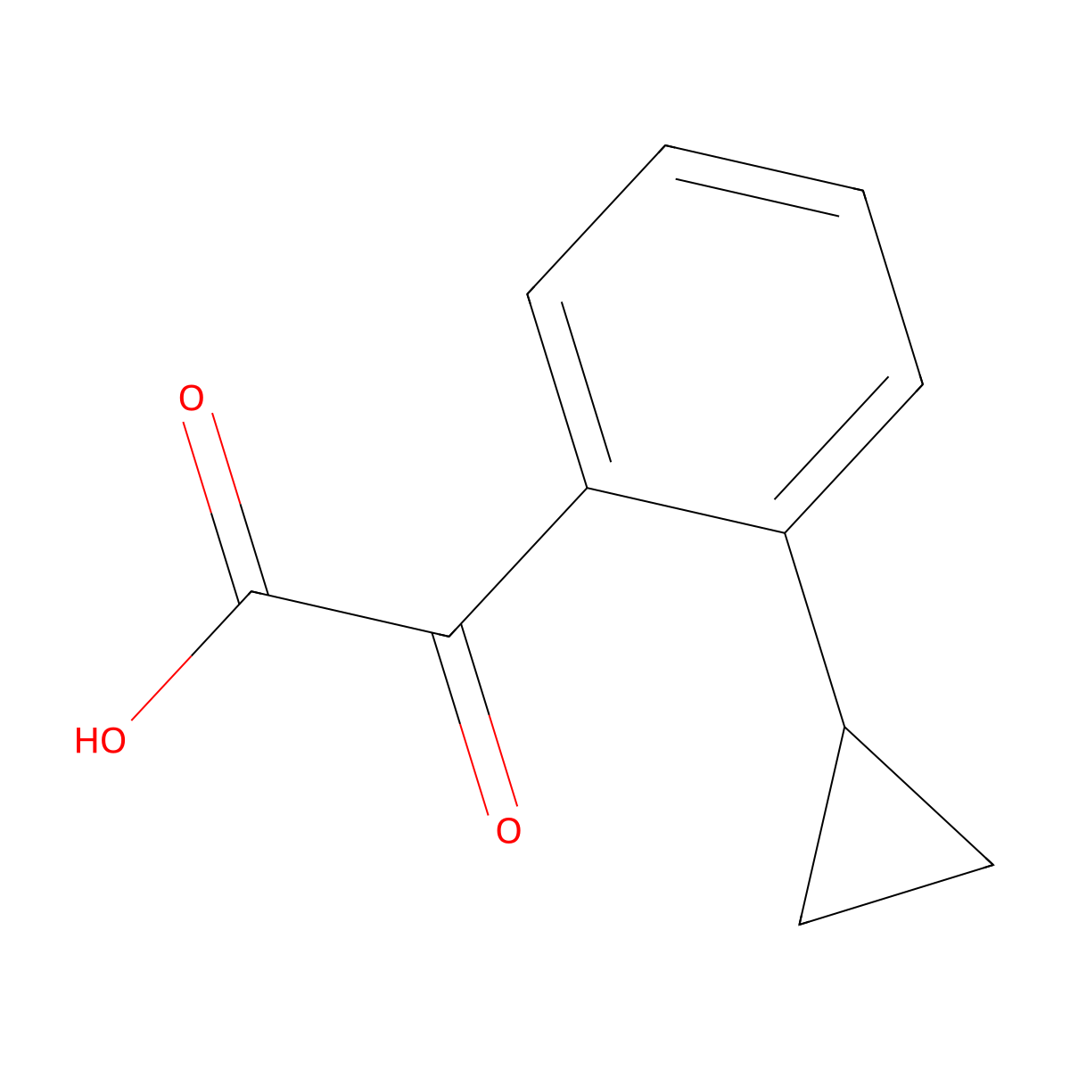 2-(2-Cyclopropylphenyl)-2-oxoacetic acid molecular structure, CAS 2229428-85-5