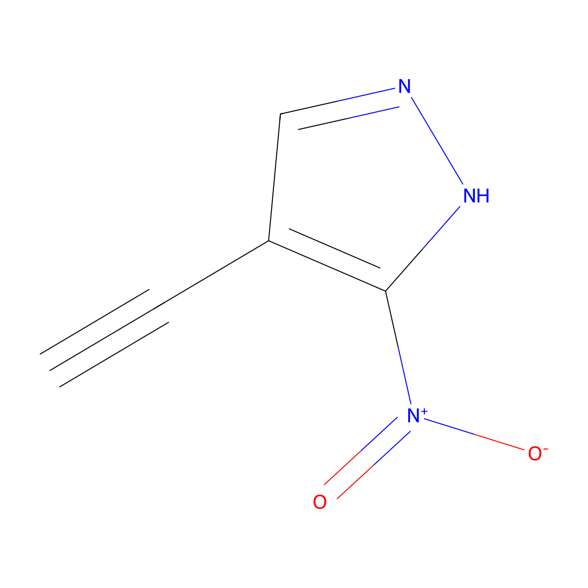 4-ethynyl-3-nitro-1H-pyrazole molecular structure, CAS 2229429-46-1