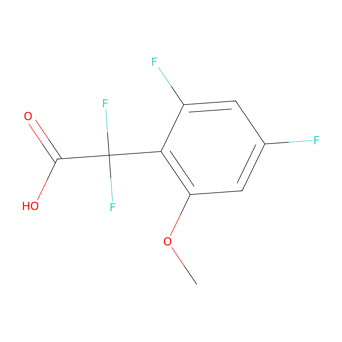 2-(2,4-Difluoro-6-methoxyphenyl)-2,2-difluoroacetic acid molecular structure, CAS 2229429-87-0
