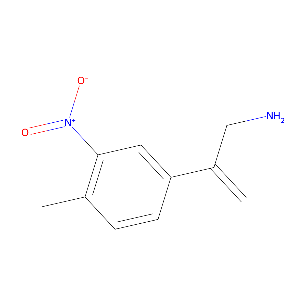 2-(4-Methyl-3-nitrophenyl)prop-2-en-1-amine molecular structure, CAS 2229431-35-8