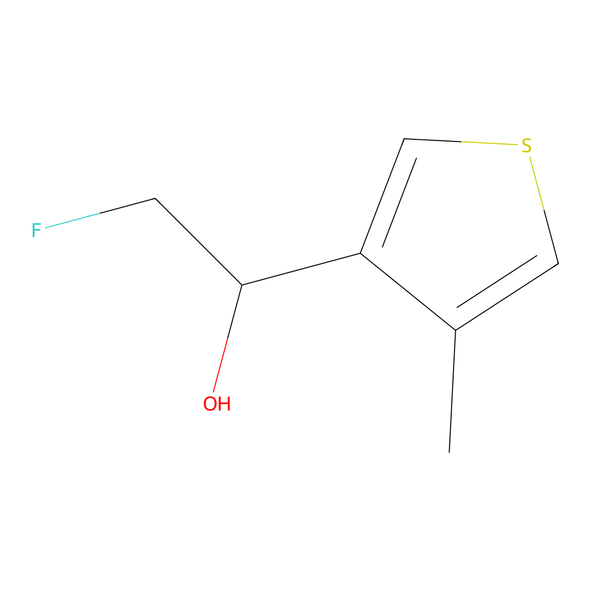 2-Fluoro-1-(4-methylthiophen-3-yl)ethan-1-ol molecular structure, CAS 2229432-64-6