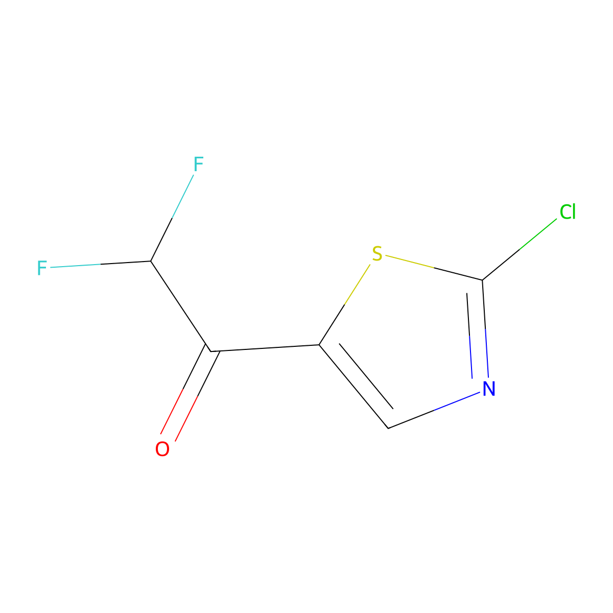 1-(2-Chloro-1,3-thiazol-5-yl)-2,2-difluoroethan-1-one molecular structure, CAS 2229434-70-0