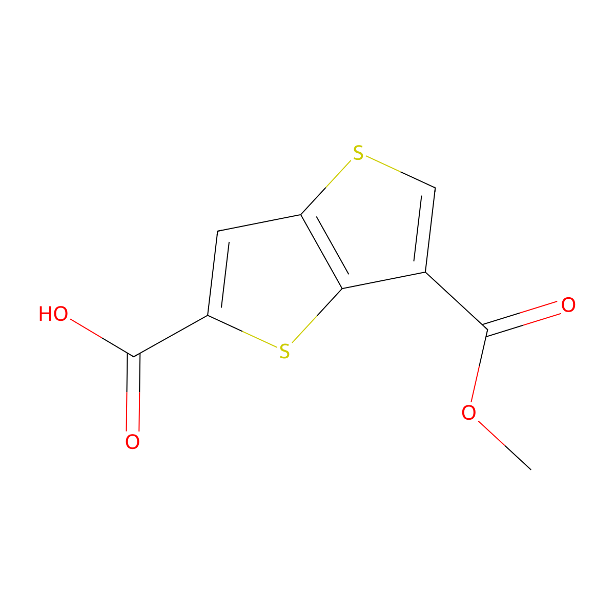 6-(Methoxycarbonyl)thieno[3,2-b]thiophene-2-carboxylic acid molecular structure, CAS 2229434-99-3