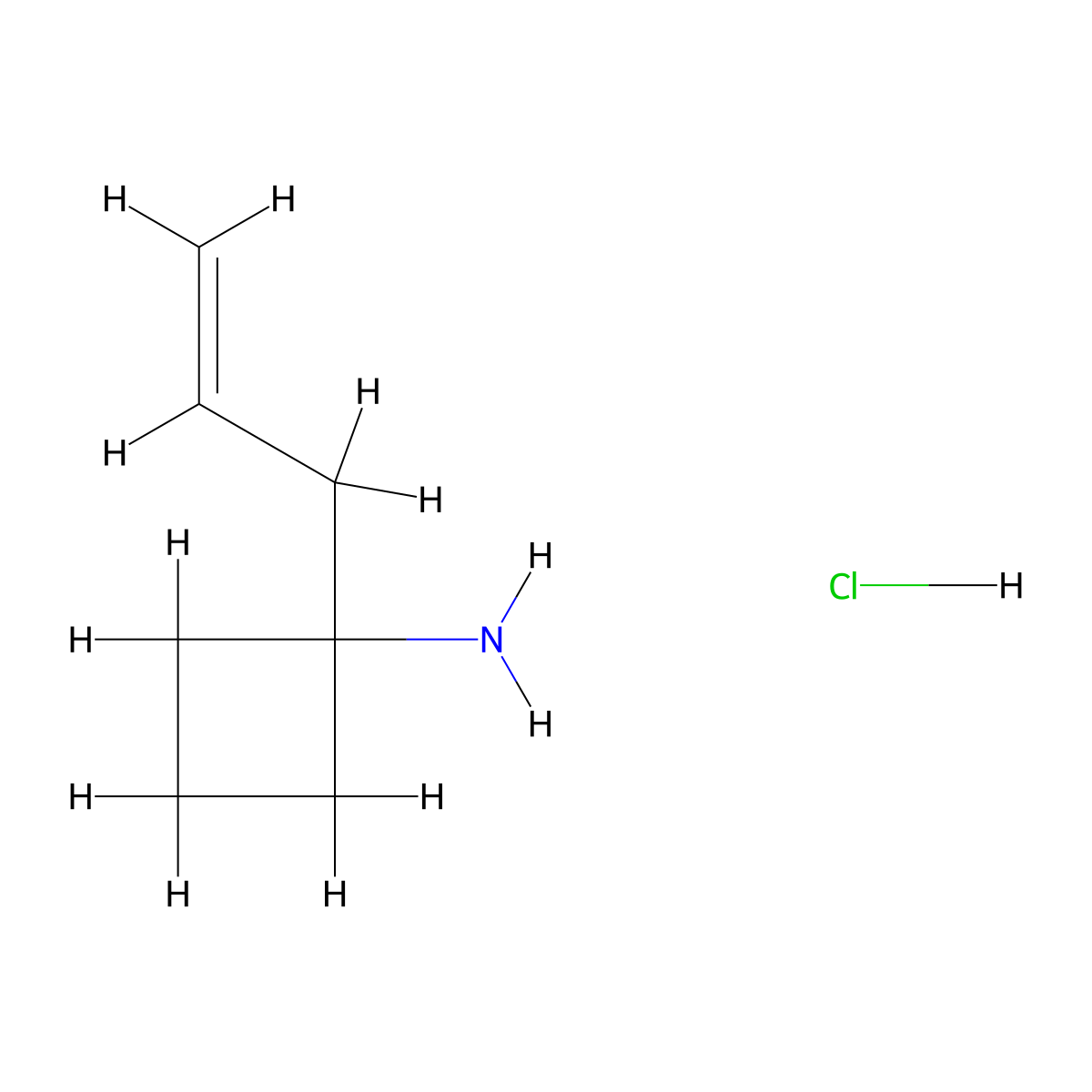 1-(Prop-2-en-1-yl)cyclobutan-1-amine hydrochloride molecular structure, CAS 2229435-12-3