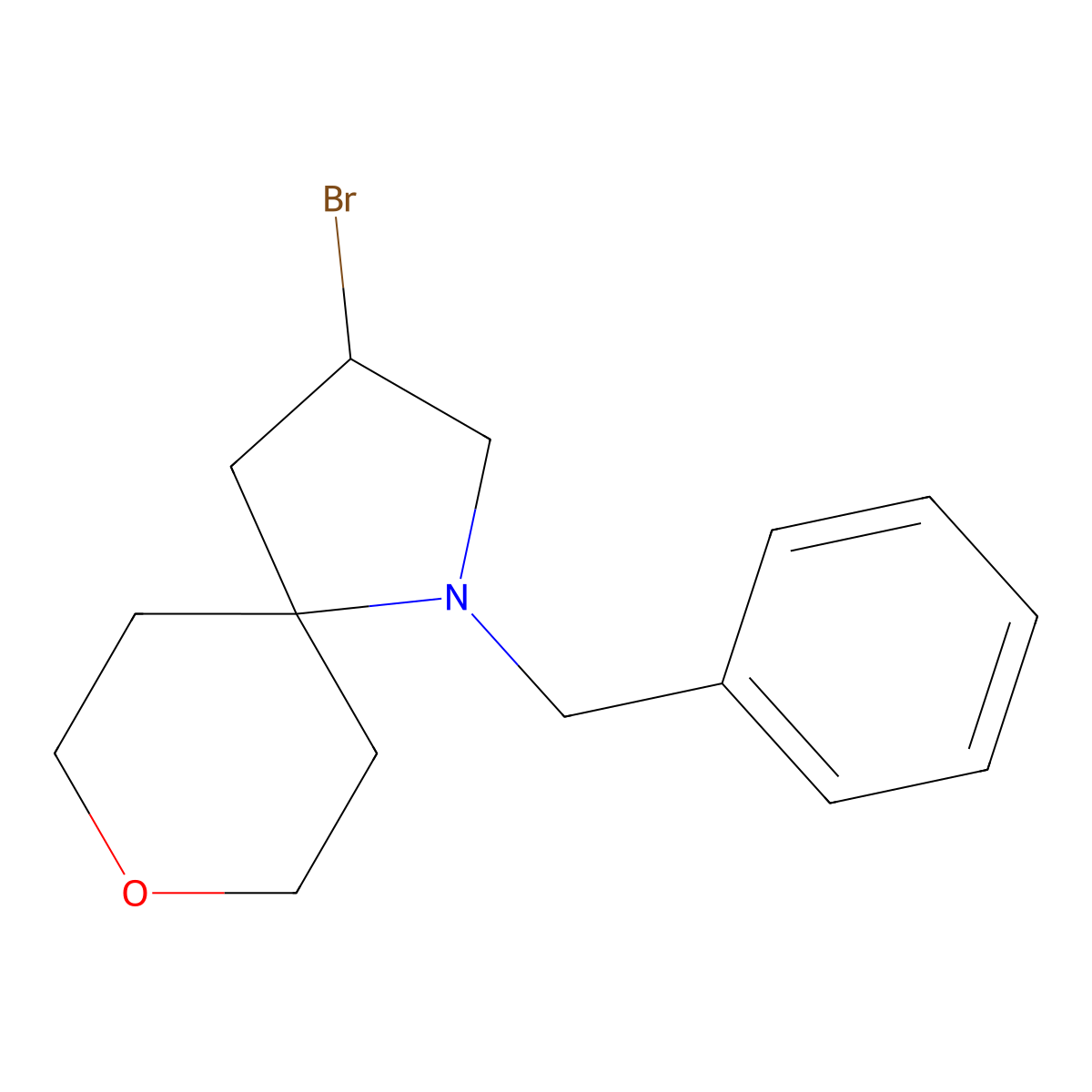 1-Benzyl-3-bromo-8-oxa-1-azaspiro[4.5]decane molecular structure, CAS 2229437-06-1