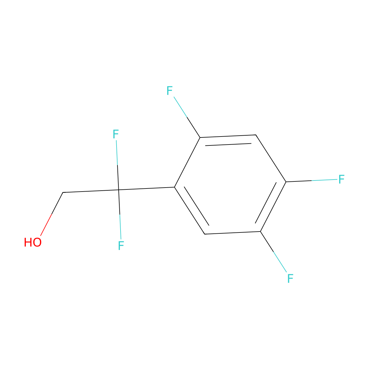 2,2-Difluoro-2-(2,4,5-trifluorophenyl)ethan-1-ol molecular structure, CAS 2229437-35-6