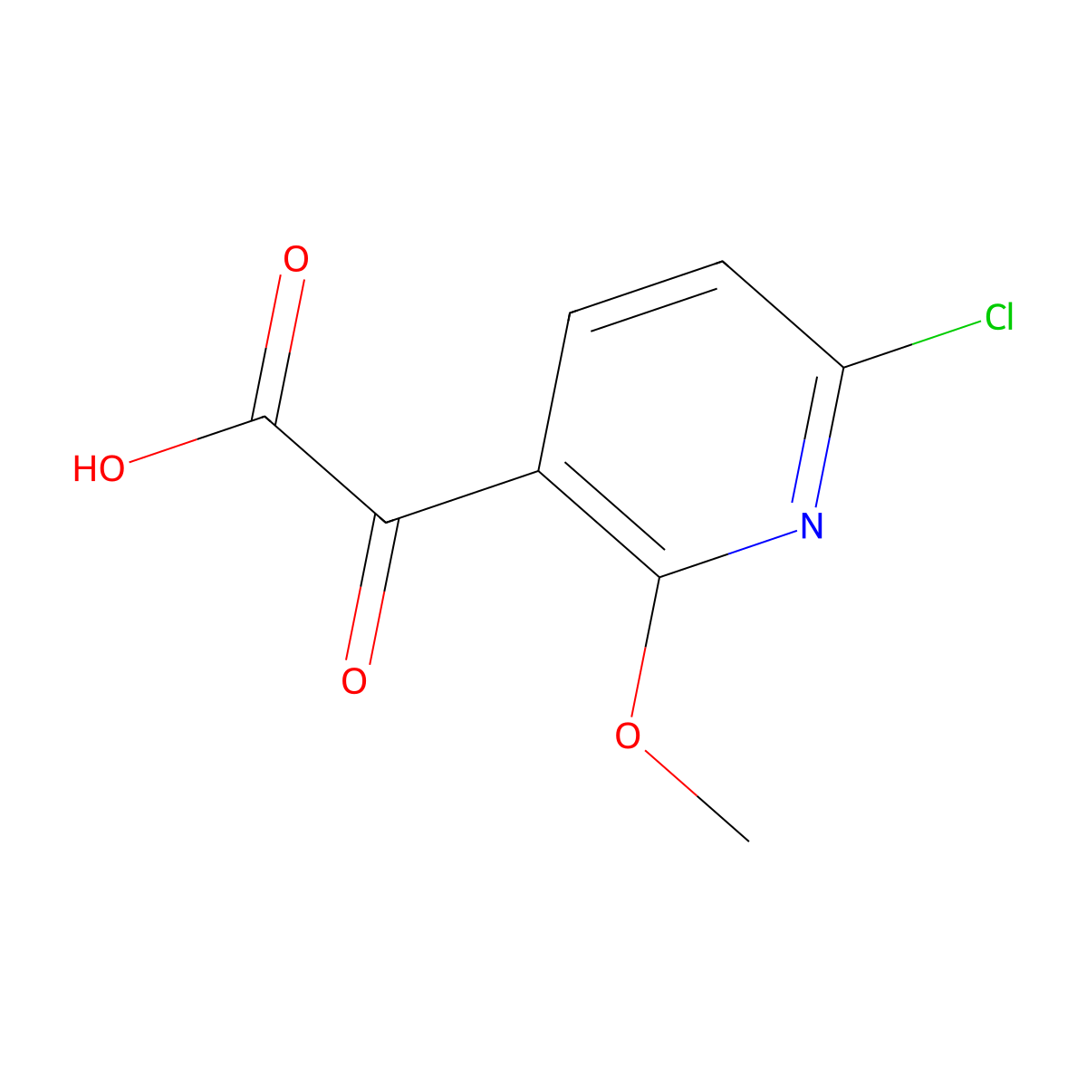 2-(6-Chloro-2-methoxypyridin-3-yl)-2-oxoacetic acid molecular structure, CAS 2229437-46-9
