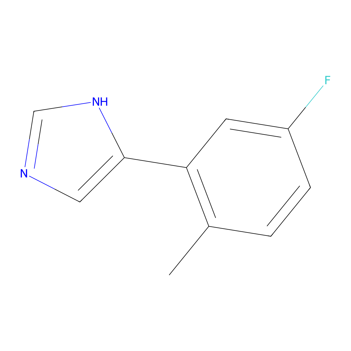 4-(5-fluoro-2-methylphenyl)-1H-imidazole molecular structure, CAS 2229438-04-2