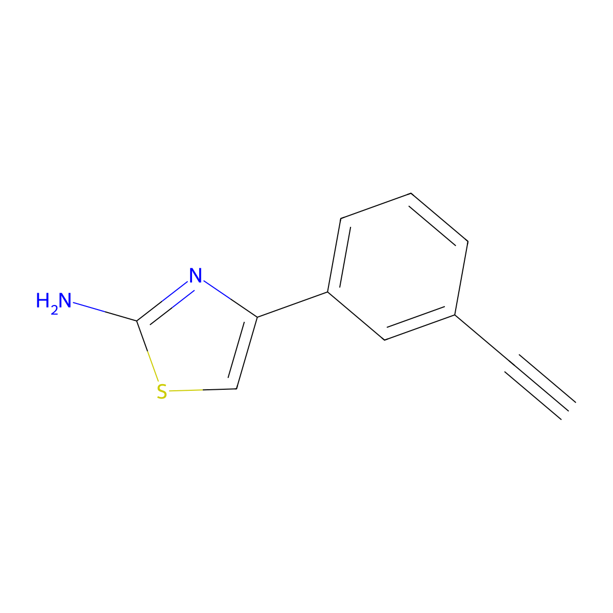4-(3-Ethynylphenyl)-1,3-thiazol-2-amine molecular structure, CAS 2229438-15-5