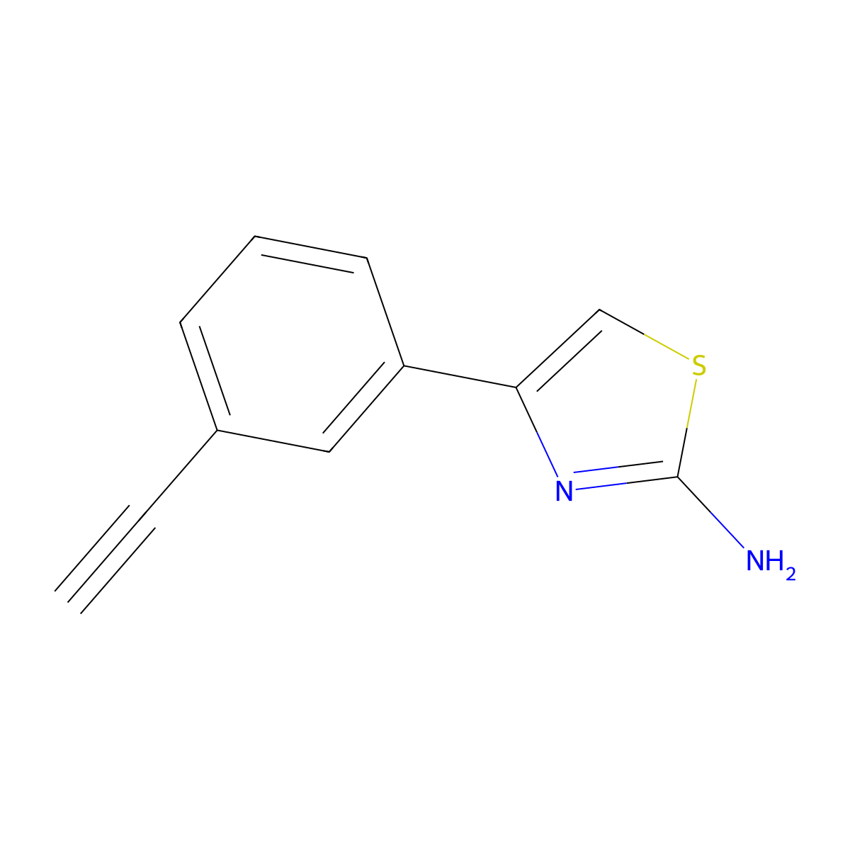 4-(3-Ethynylphenyl)-1,3-thiazol-2-amine molecular structure, CAS 2229438-15-5