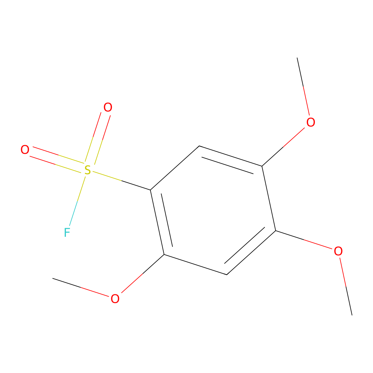 2,4,5-Trimethoxybenzene-1-sulfonyl fluoride molecular structure, CAS 2229440-24-6