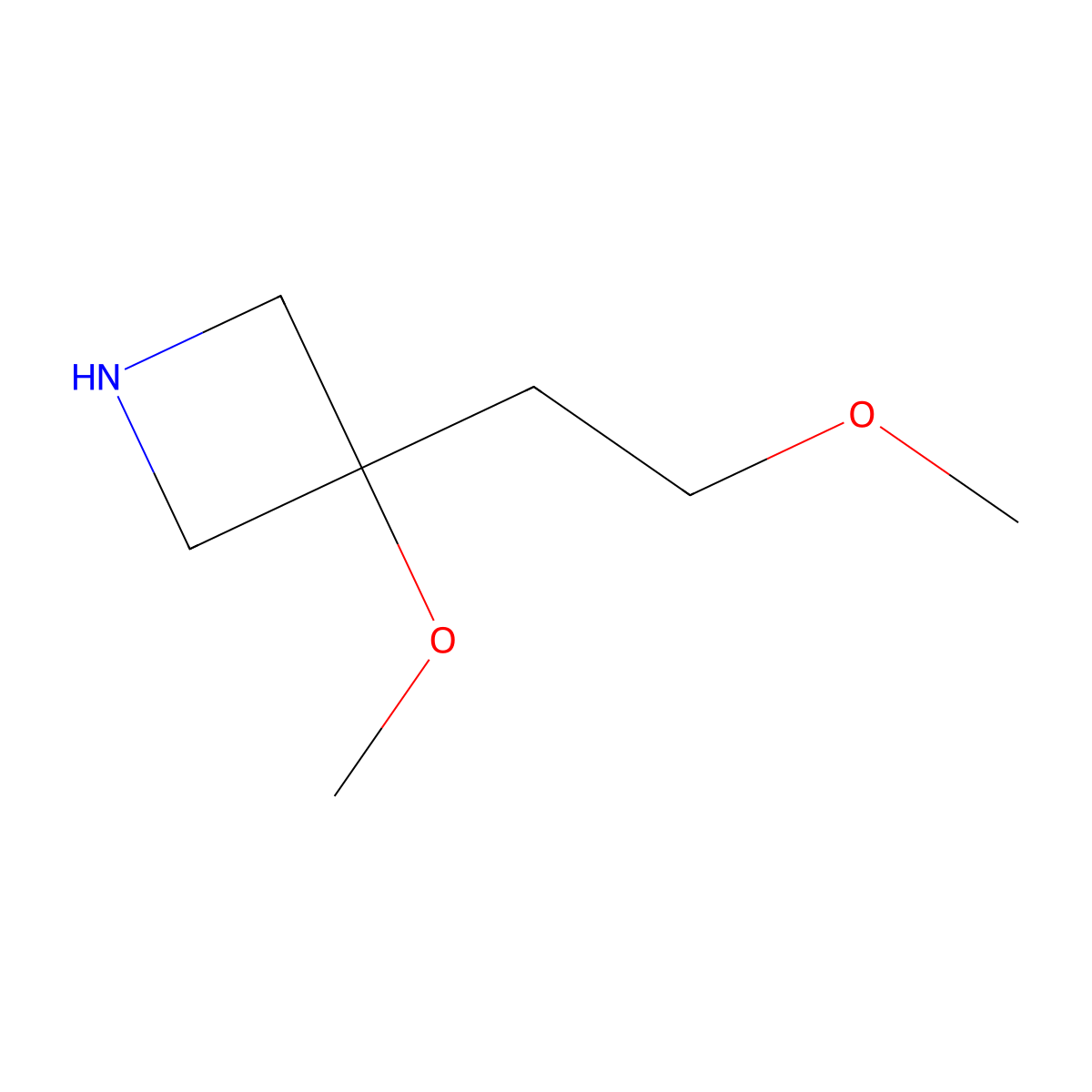 3-Methoxy-3-(2-methoxyethyl)azetidine molecular structure, CAS 2229441-28-3