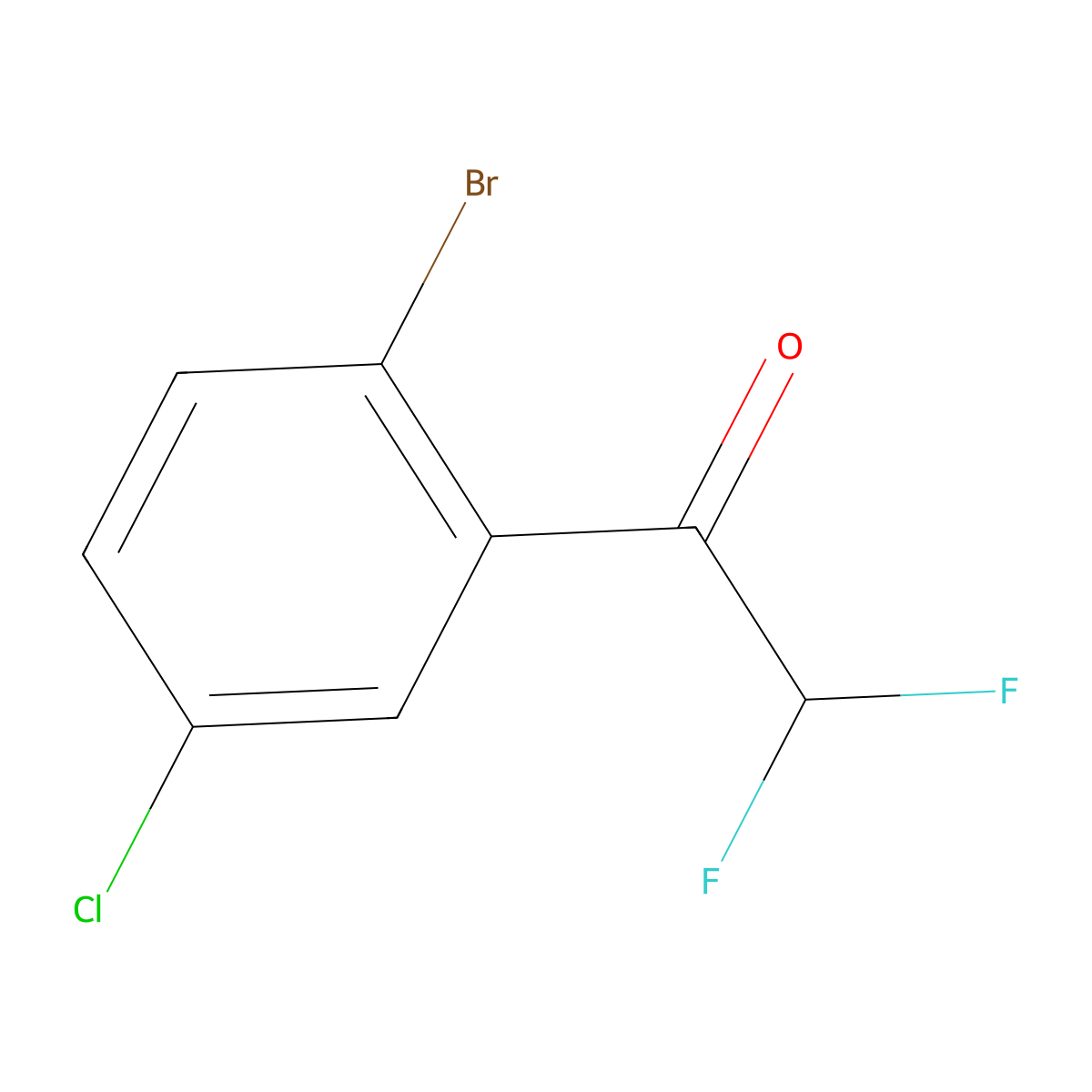 1-(2-Bromo-5-chlorophenyl)-2,2-difluoroethan-1-one molecular structure, CAS 2229441-32-9