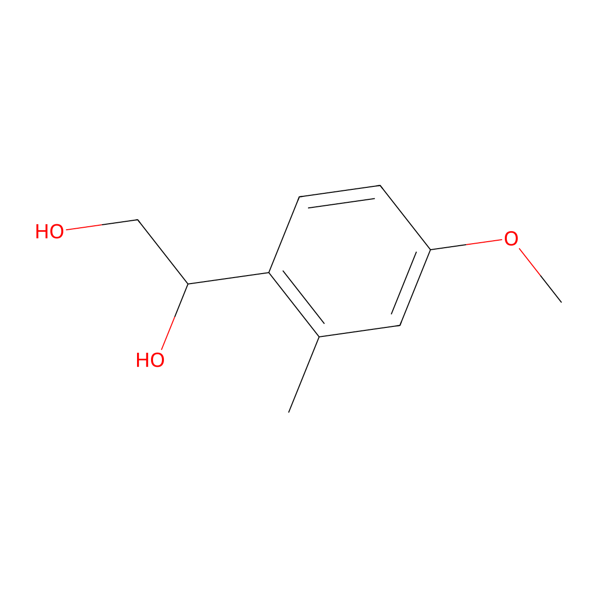 1-(4-Methoxy-2-methylphenyl)ethane-1,2-diol molecular structure, CAS 2229443-03-0