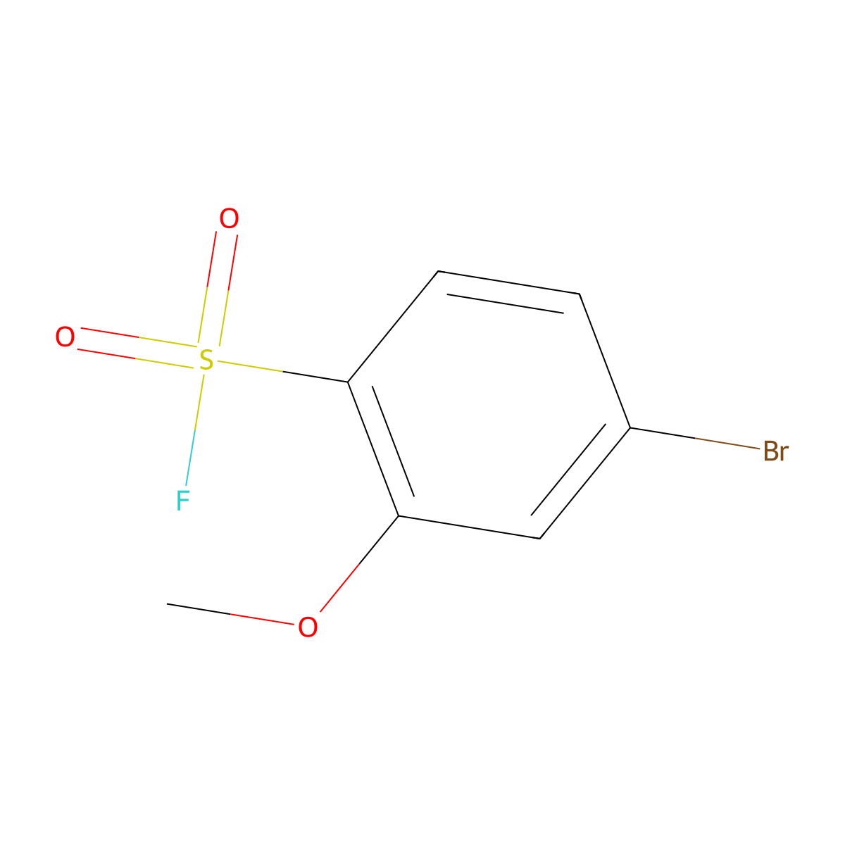 4-Bromo-2-methoxybenzene-1-sulfonyl fluoride molecular structure, CAS 2229443-22-3