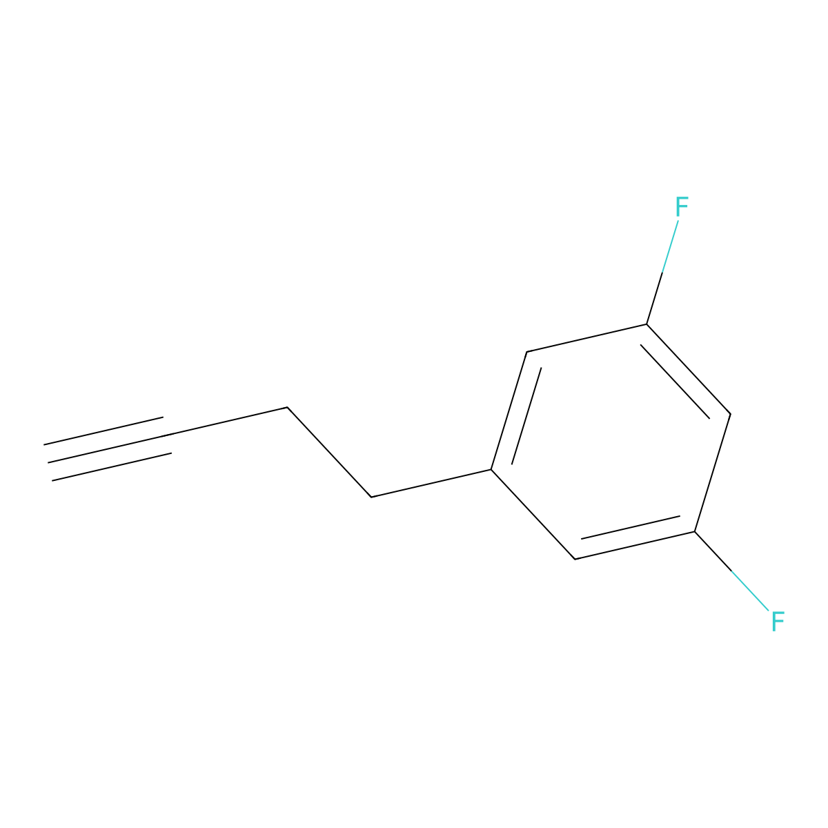 1-(But-3-yn-1-yl)-3,5-difluorobenzene molecular structure, CAS 2229443-70-1