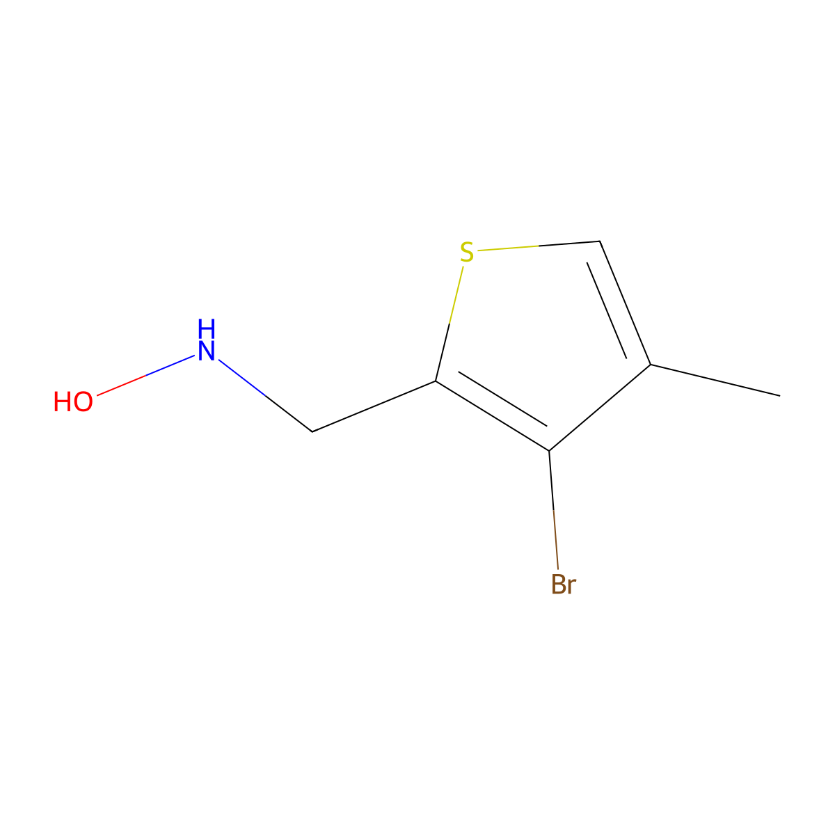 N-[(3-bromo-4-methylthiophen-2-yl)methyl]hydroxylamine molecular structure, CAS 2229446-26-6