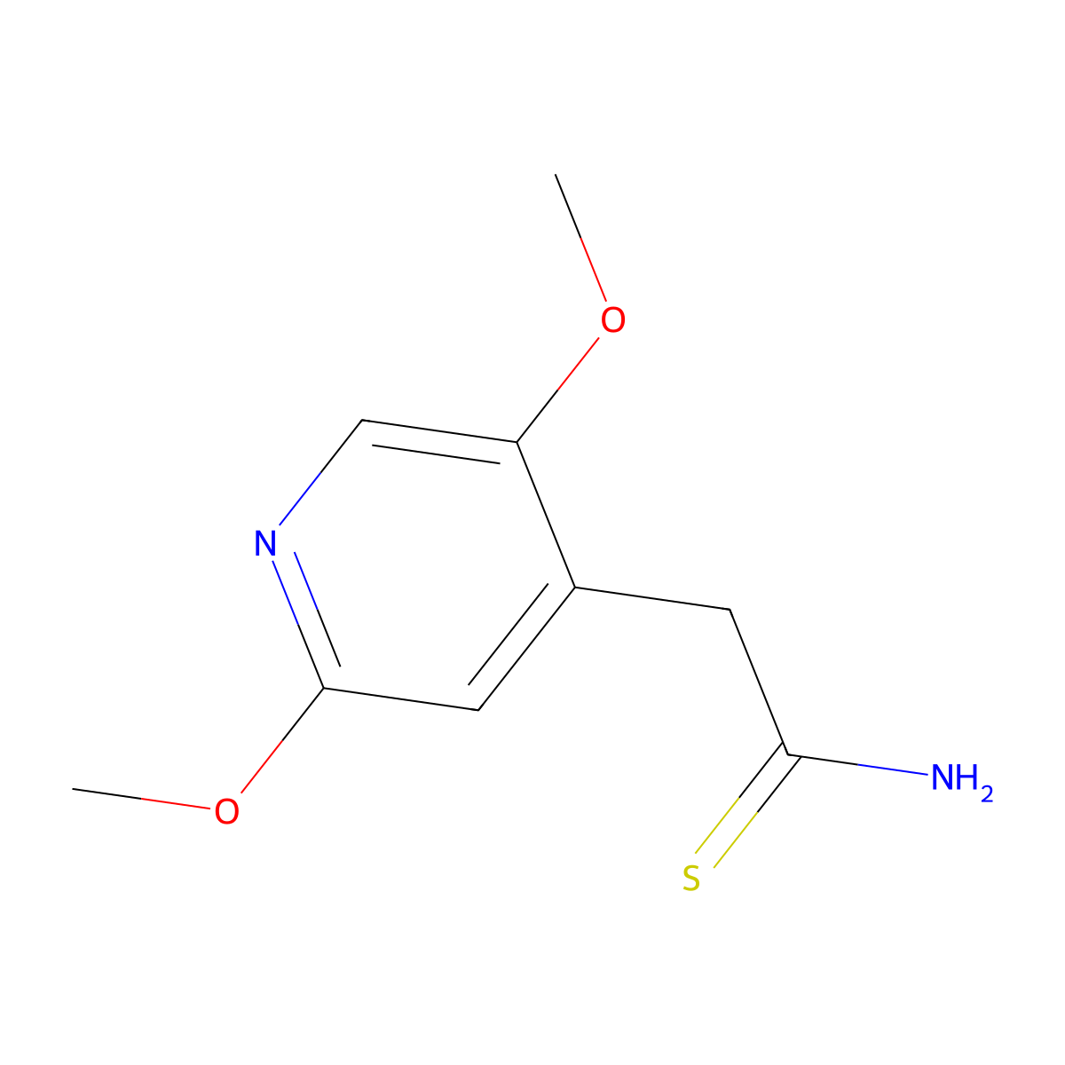 2-(2,5-Dimethoxypyridin-4-yl)ethanethioamide molecular structure, CAS 2229447-12-3