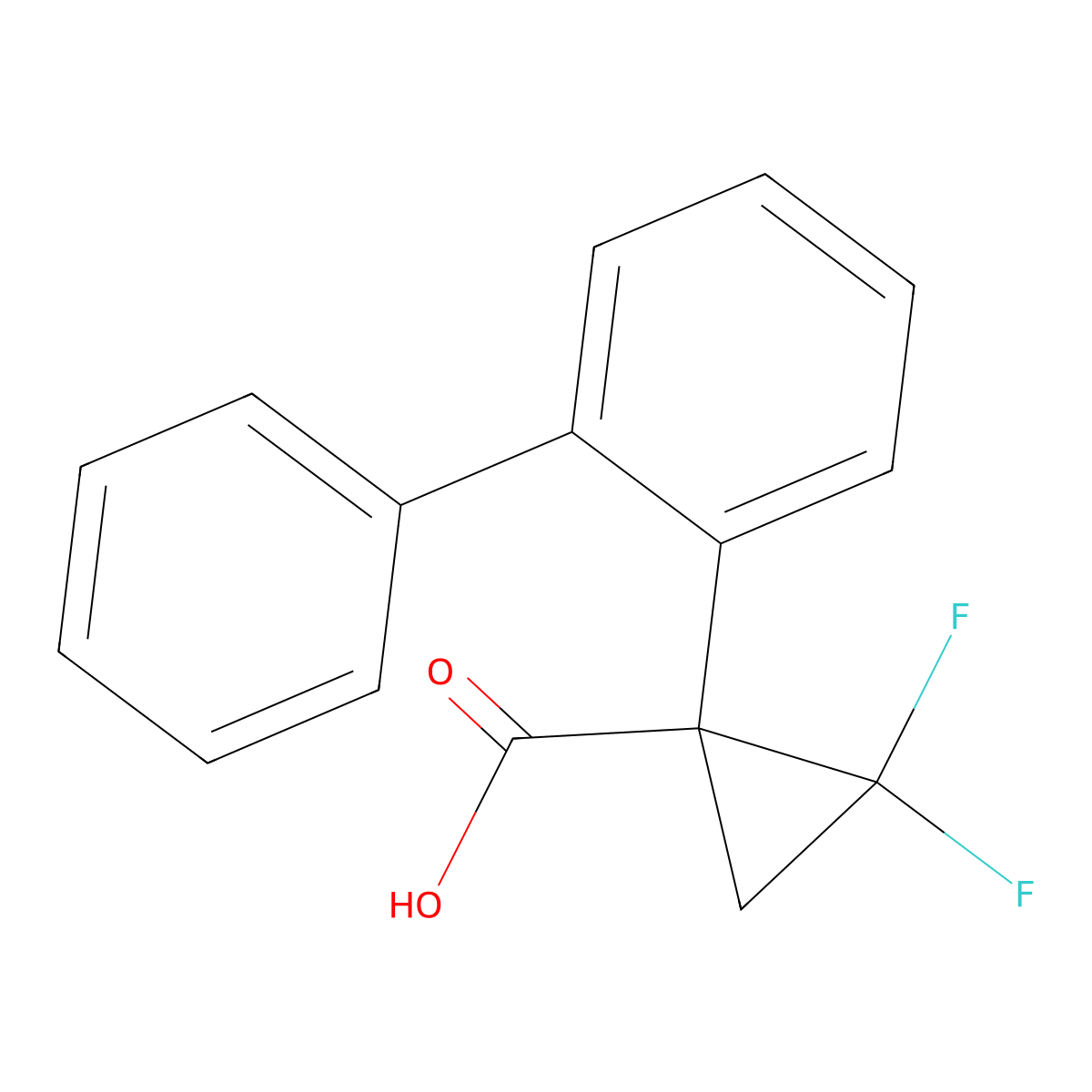 1-([1,1'-Biphenyl]-2-yl)-2,2-difluorocyclopropane-1-carboxylic acid molecular structure, CAS 2229448-80-8