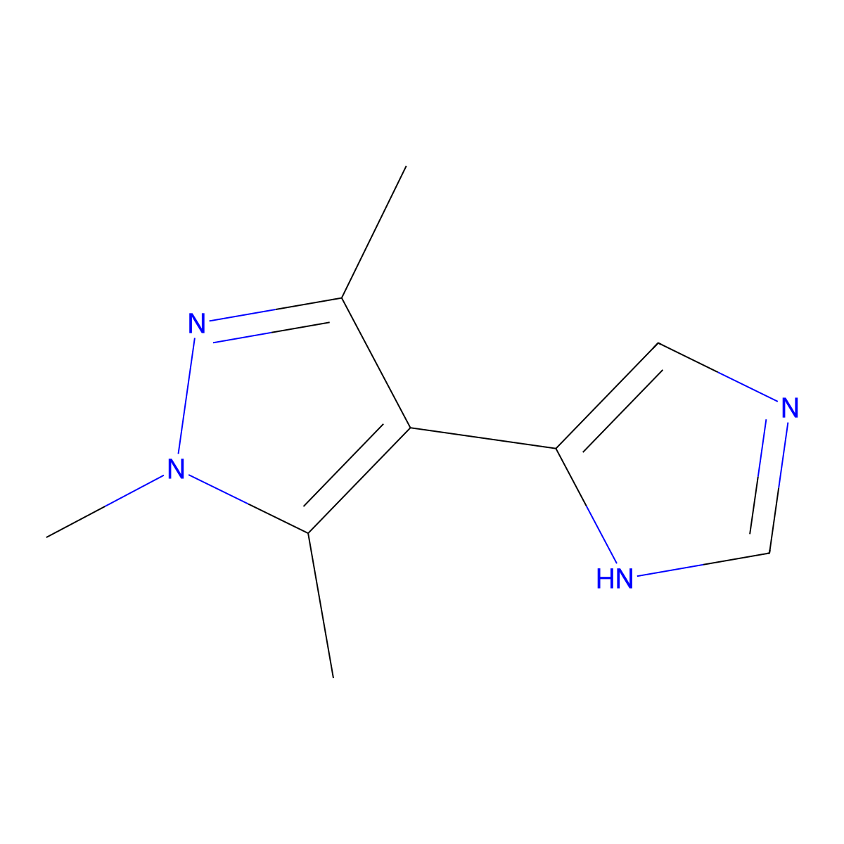4-(1H-imidazol-4-yl)-1,3,5-trimethyl-1H-pyrazole molecular structure, CAS 2229449-77-6
