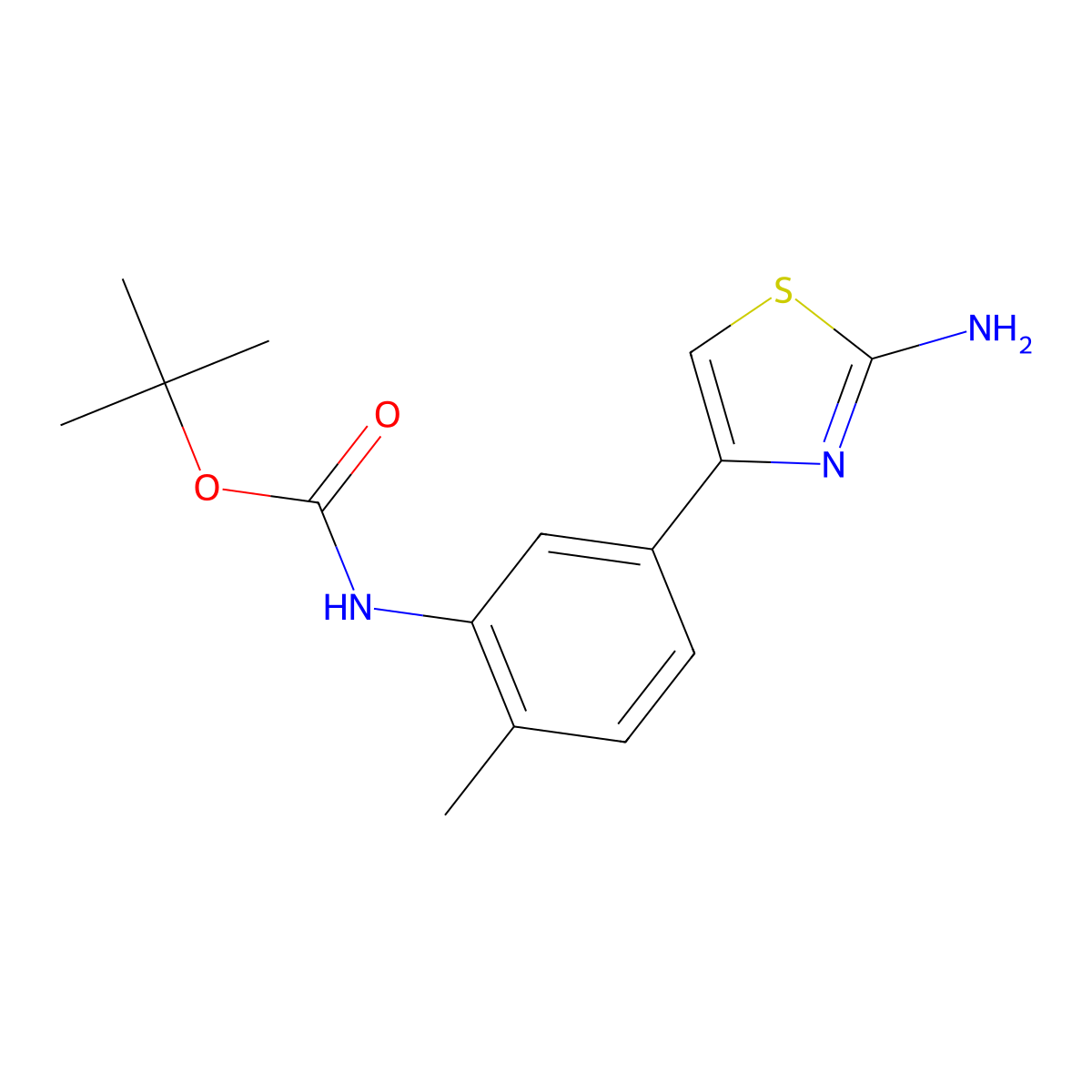 tert-butyl N-[5-(2-amino-1,3-thiazol-4-yl)-2-methylphenyl]carbamate molecular structure, CAS 2229450-07-9